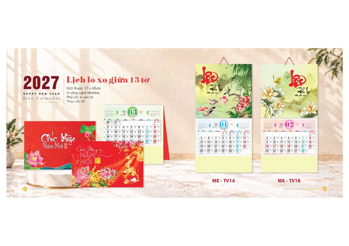 Lịch Bloc Cực Đại 2027 TV10 Ấn Phẩm Quà Tặng Đại Hội & Hội Nghị