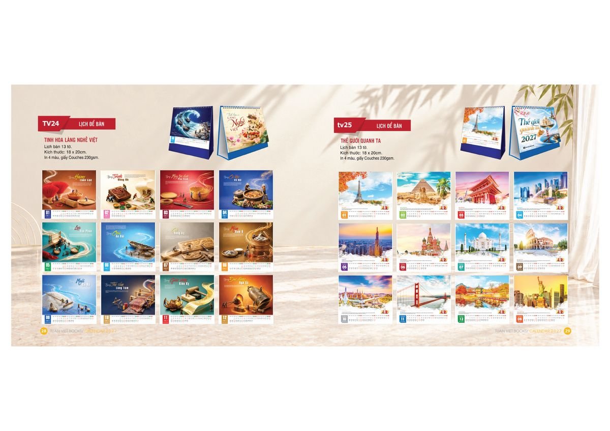 Lịch Bìa Treo Gắn Bloc 2027 Tuấn Việt TV15 Ấn Phẩm Quà Tặng Đại Hội & Hội Nghị Lịch Bìa Treo Gắn Bloc 2027 Tuấn Việt TV15 Ấn Phẩm Quà Tặng Đại Hội & Hội Nghị