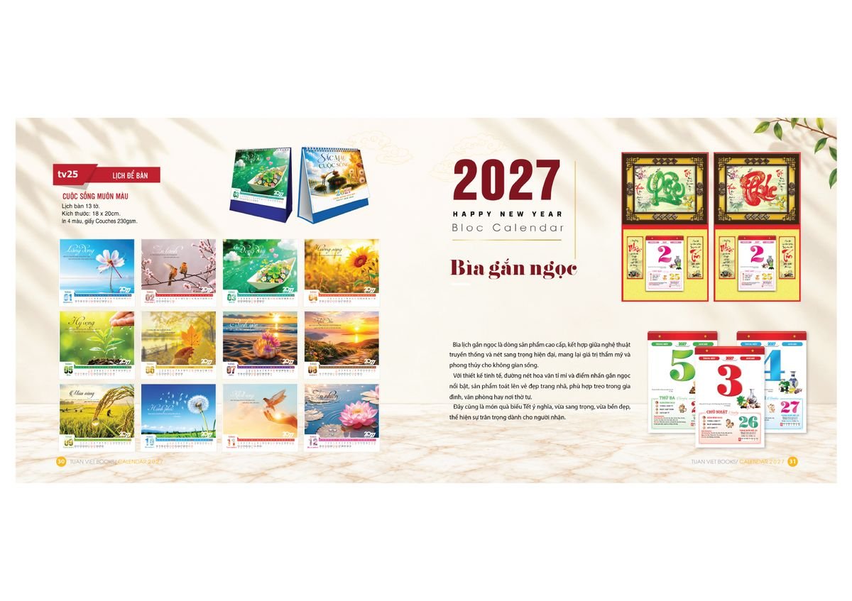 Lịch Bìa Treo Gắn Bloc 2027 Tuấn Việt TV16 Ấn Phẩm Quà Tặng Đại Hội & Hội Nghị Lịch Bìa Treo Gắn Bloc 2027 Tuấn Việt TV16 Ấn Phẩm Quà Tặng Đại Hội & Hội Nghị