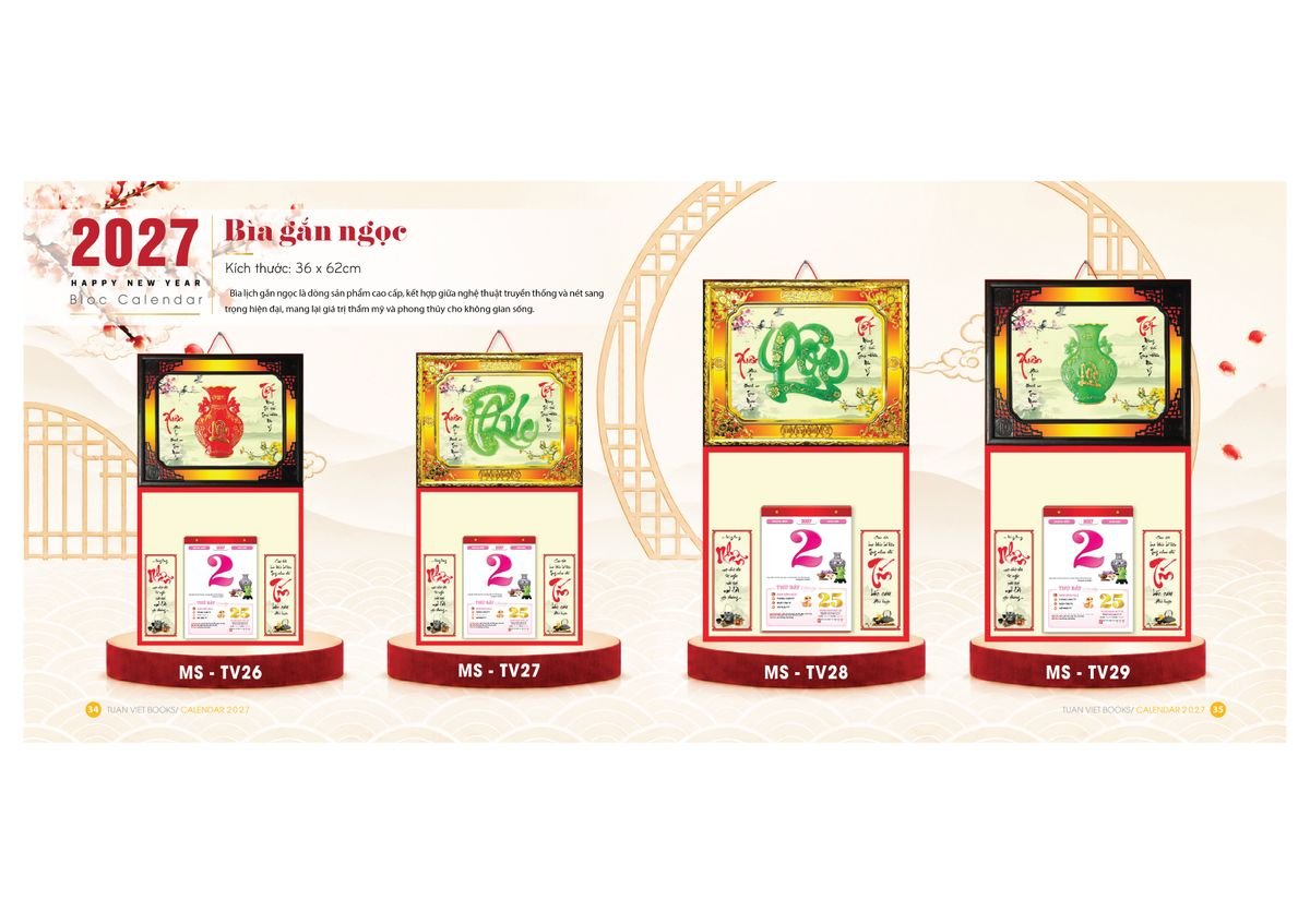 Lịch Bìa Treo Gắn Bloc 2027 Tuấn Việt TV18 Ấn Phẩm Quà Tặng Đại Hội & Hội Nghị Lịch Bìa Treo Gắn Bloc 2027 Tuấn Việt TV18 Ấn Phẩm Quà Tặng Đại Hội & Hội Nghị