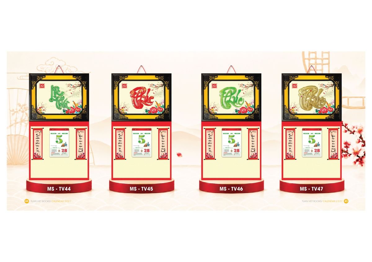 Lịch Bìa Treo Gắn Bloc 2027 TV23 Ấn Phẩm Quà Tặng Đại Hội & Hội Nghị