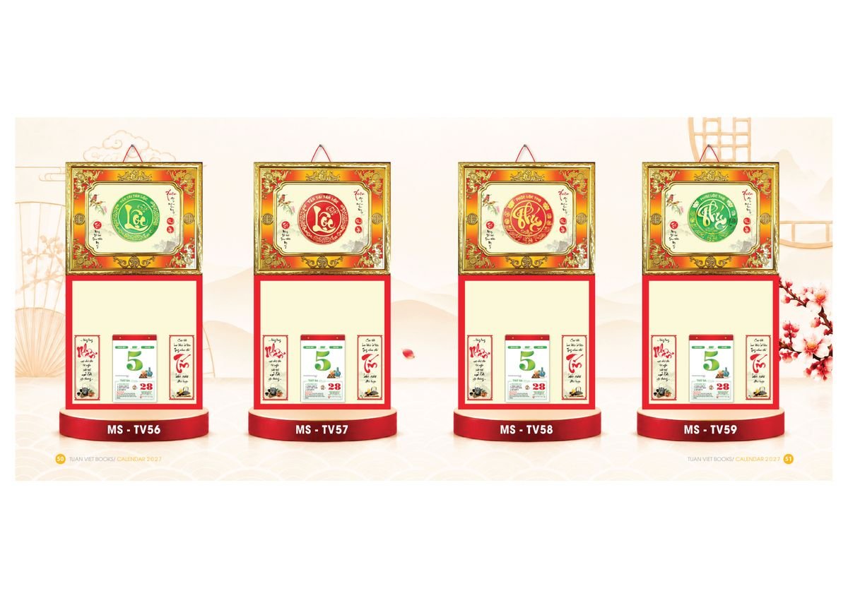 Lịch Để Bàn TV 2027 TV26 Ấn Phẩm Quà Tặng Đại Hội & Hội Nghị