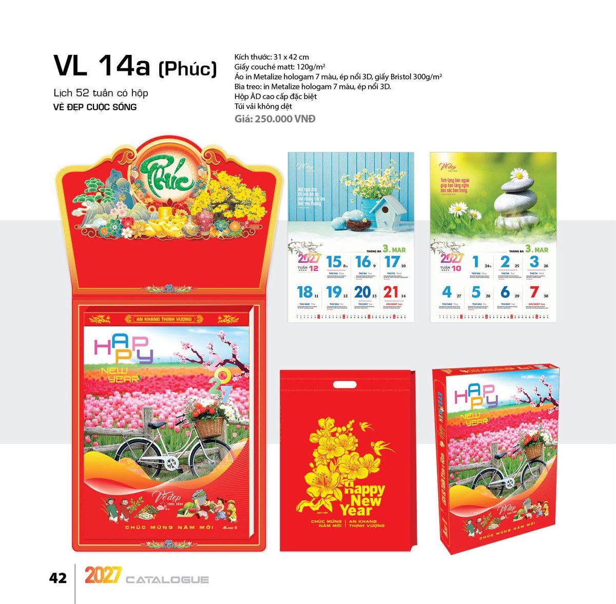 Lịch 52 Tuần 2027 VL Mẫu VL15 (31 x 42 cm) Ấn Phẩm Quà Tặng Đại Hội & Hội Nghị Lịch 52 Tuần 2027 VL Mẫu VL15 (31 x 42 cm) Ấn Phẩm Quà Tặng Đại Hội & Hội Nghị in logo doanh nghiệp quà tặng Tết tại Quà Tặng Đại Hội VN