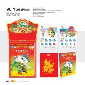 Lịch 52 Tuần 2027 VL Mẫu VL16 (31 x 42 cm) Ấn Phẩm Quà Tặng Đại Hội & Hội Nghị in logo doanh nghiệp quà tặng Tết tại Quà Tặng Đại Hội VN