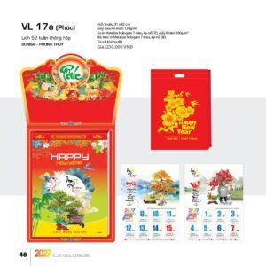 Lịch 52 Tuần 2027 VL Mẫu VLLB01 (31 x 42cm) Ấn Phẩm Quà Tặng Đại Hội & Hội Nghị in logo doanh nghiệp quà tặng Tết tại Quà Tặng Đại Hội VN