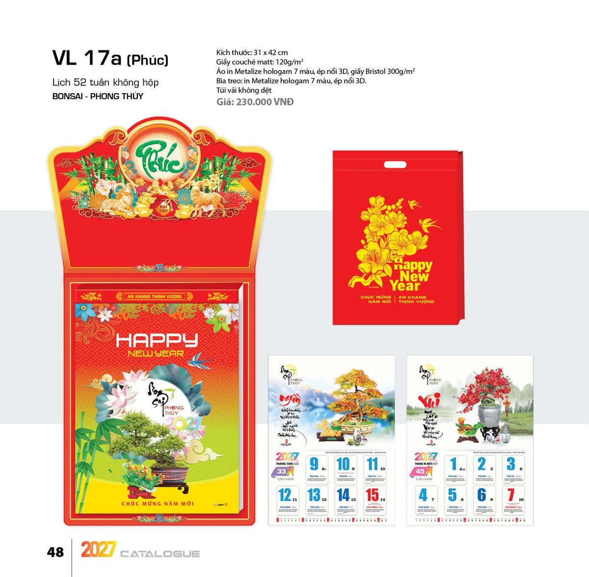 Lịch 52 Tuần 2027 VL Mẫu VLLB01 (31 x 42cm) Ấn Phẩm Quà Tặng Đại Hội & Hội Nghị Lịch 52 Tuần 2027 VL Mẫu VLLB01 (31 x 42cm) Ấn Phẩm Quà Tặng Đại Hội & Hội Nghị in logo doanh nghiệp quà tặng Tết tại Quà Tặng Đại Hội VN