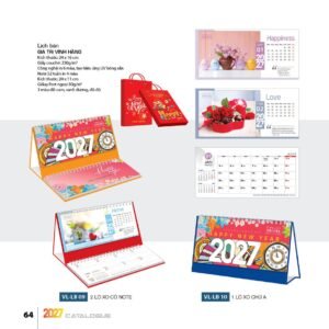 Lịch Bàn Chữ M (Có Note 52 Tuần) 2027 VL Mẫu VLLB09 (24 x 11cm) Ấn Phẩm Quà Tặng Đại Hội & Hội Nghị in logo doanh nghiệp quà tặng Tết tại Quà Tặng Đại Hội VN